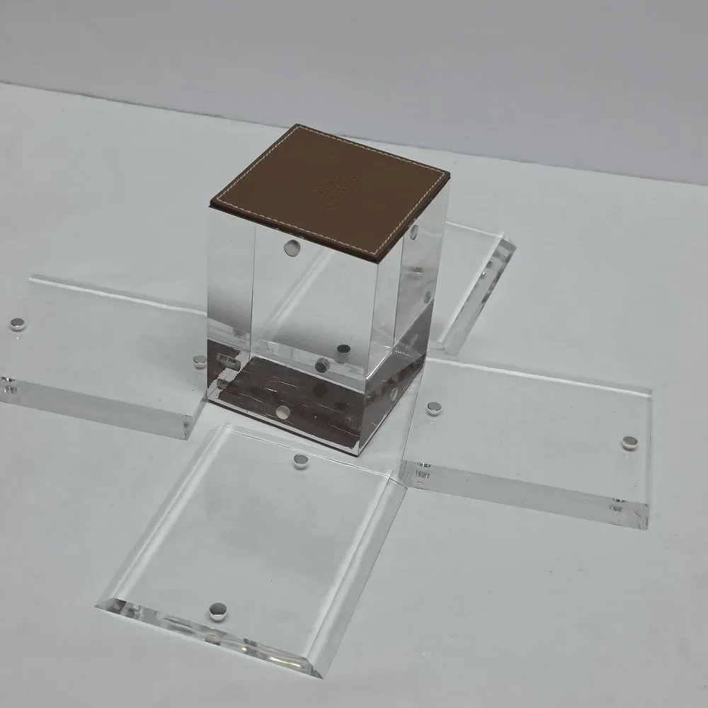 Vintage COACH Leatherware Magnetic Acrylic Photo Cube Holds 4 Pictures